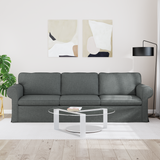 Sofa Dark Grey 245 x 82 x 80 cm Fabric - Side View