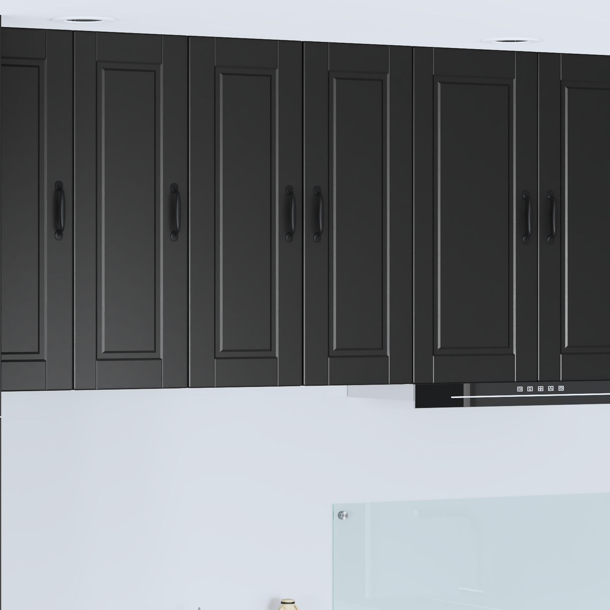 Wall Cabinet PORTO 2 pcs Black 30 x 31 x 80 cm Engineered Wood