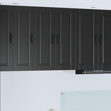 Wall Cabinet PORTO 2 pcs Black 30 x 31 x 80 cm Engineered Wood - Side View