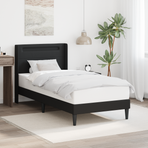 Bed Frame with LED Strip Lights Black 90 x 190 cm Faux Leather