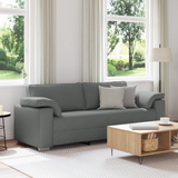 3-Seater Sofa Dark Grey 220 cm Fabric - Front View