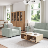 Sofa 3 pcs Light Grey 220 x 80 x 84 cm Linen-blend fabric - Side View