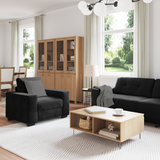 Sofa Set 3 pcs Black 221 x 80 x 80 cm Velvet - Side View