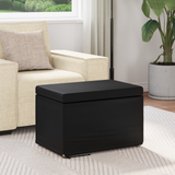 Stool Black 61 x 41 x 40 cm Faux Leather and Engineered Wood - Side View