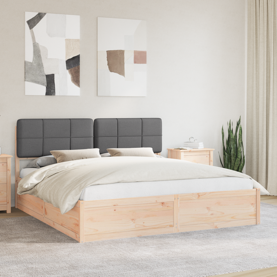 Bed Frame with Upholstered Headboard Dark Grey 180 x 200 cm