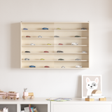 Wall Display Case with Shelf Beige 80 x 8,5 x 54 cm Plywood - Side View