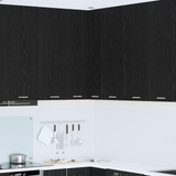 Hanging Cabinet with Door Black Oak and White 57 x 57 x 100 cm - Side View