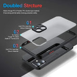 Shockproof Armor Matte Case For iPhone 16 15 14 Plus 13 11 12 Pro Max Luxury Silicone Bumper Clear Hard PC Back Cover Capa - Side View