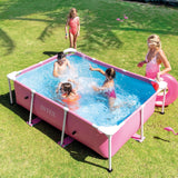 Intex Rectangular Metal Frame Pool 220 x 150cm - Pink - Top-Down View