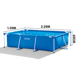 Intex 28270AU Above Ground Rectangular Swimming Pool 2.2m x 1.5m - 45-Degree Angle