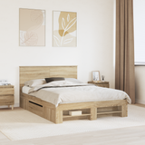 Bed Frame Sonoma Oak 150 x 200 cm Engineered Wood