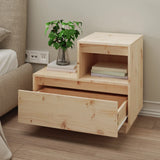 Bedside Cabinet 60x34x51 cm Solid Wood Pine - Side View