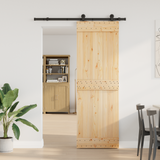 Sliding Door NARVIK Natural and Black 70 x 210 cm (152.5 cm)
