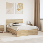Bed Frame Sonoma Oak 150 x 200 cm Engineered Wood