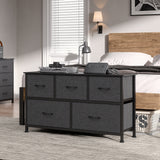 Levede Chest of 5 Drawers Storage Cabinet Dark Grey - Close-Up Angle