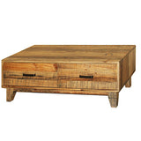 Coffee Table Wooden Frame 2 Drawers Storage in Light Brown Colour - Front View