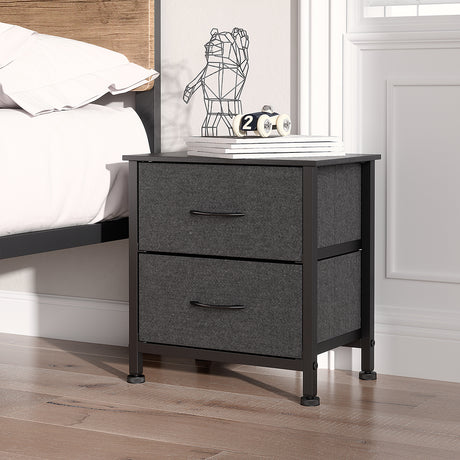 Levede Storage Cabinet Chest of 2 Drawers Dark Grey-2018816789273776135