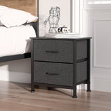 Levede Storage Cabinet Chest of 2 Drawers Dark Grey - Close-Up Angle