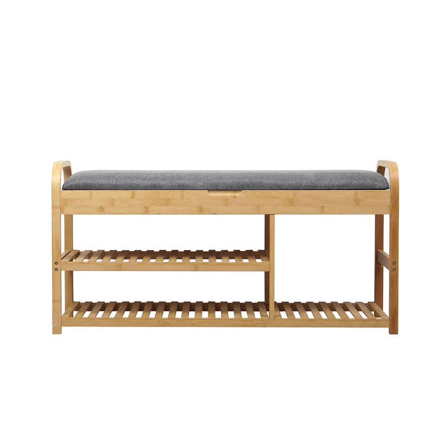 Levede Bamboo Shoe Rack Bench Entryway Seat-2006732840615677953