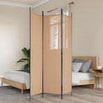 3-Panel Room Divider Beige 150 x 200 cm Fabric
