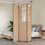 3-Panel Room Divider Beige 150 x 200 cm Fabric - Front View