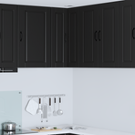 Wall Corner Cabinet PORTO Black 57 x 57 x 80 cm Engineered Wood
