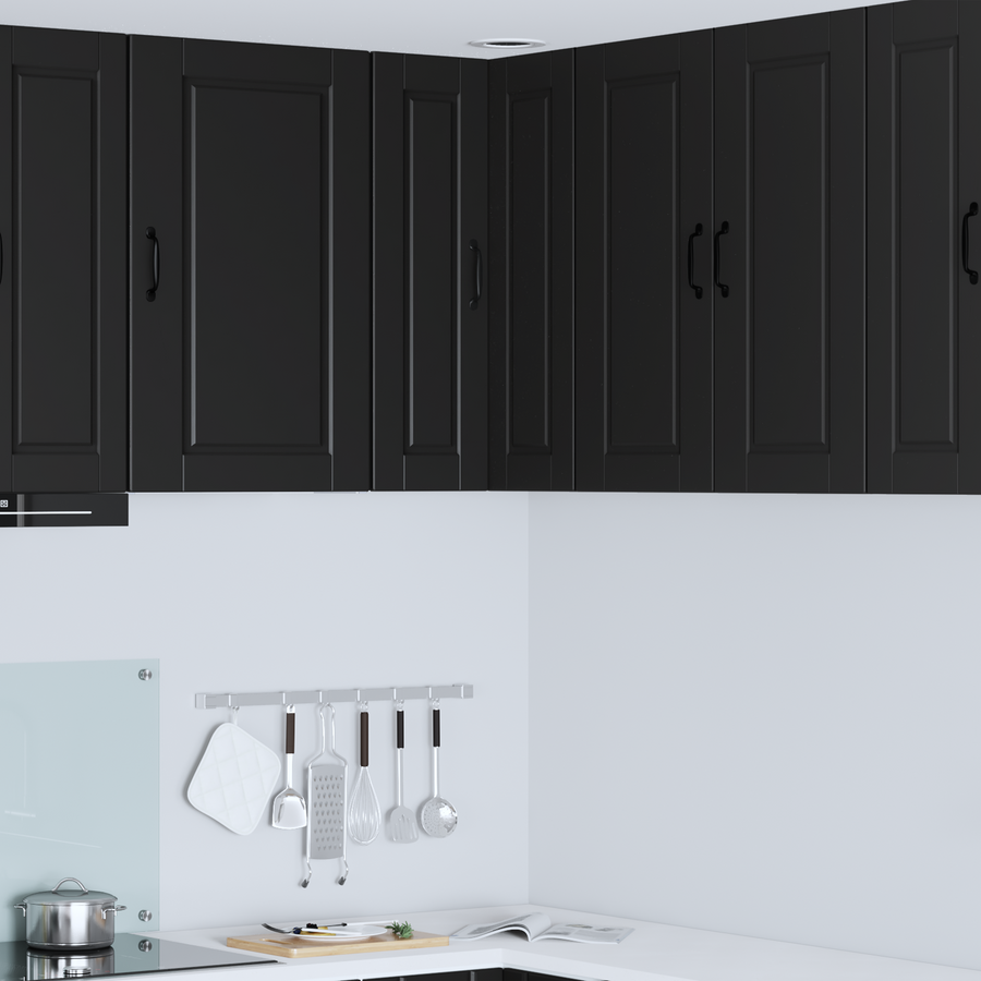 Wall Corner Cabinet PORTO Black 57 x 57 x 80 cm Engineered Wood