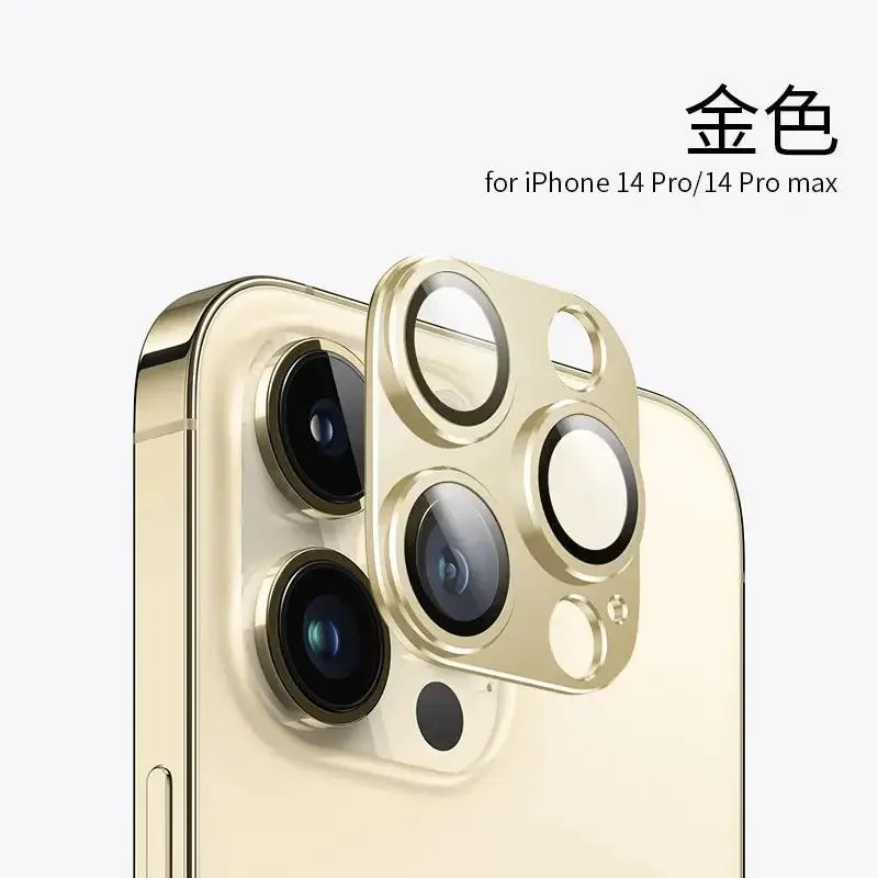 Metal Camera Protector For IPhone 16promax 16pro 16 15 Pro Max 14 Plus Alloy Case Back Lens Tempered Glass Cover Protective Cap