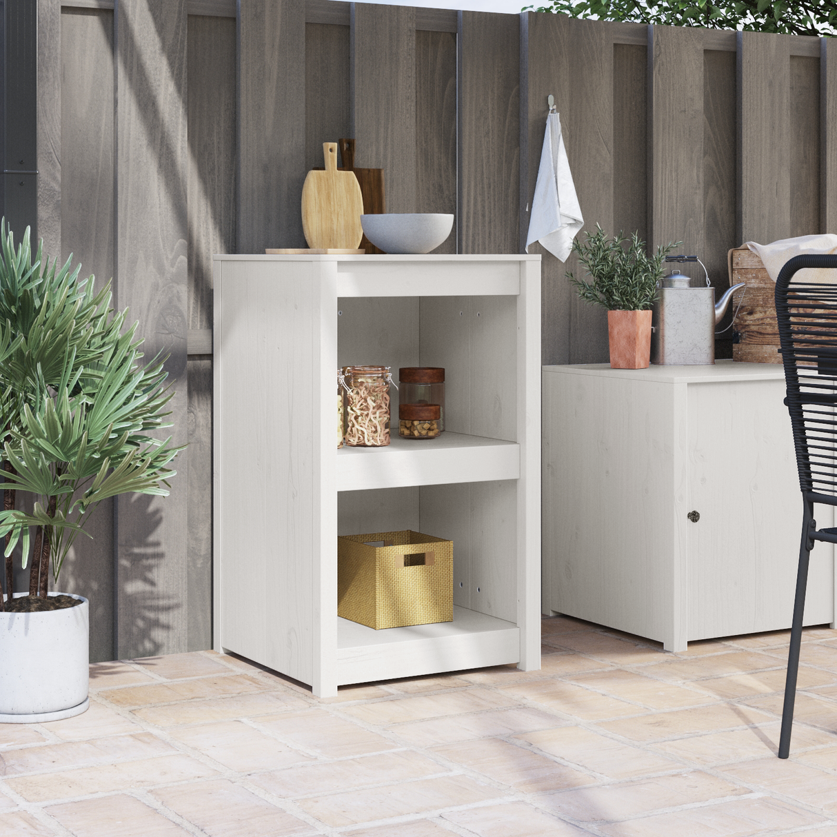 Kitchen Cabinet MEPPEL White 55 x 55 x 92 cm Solid Pine Wood