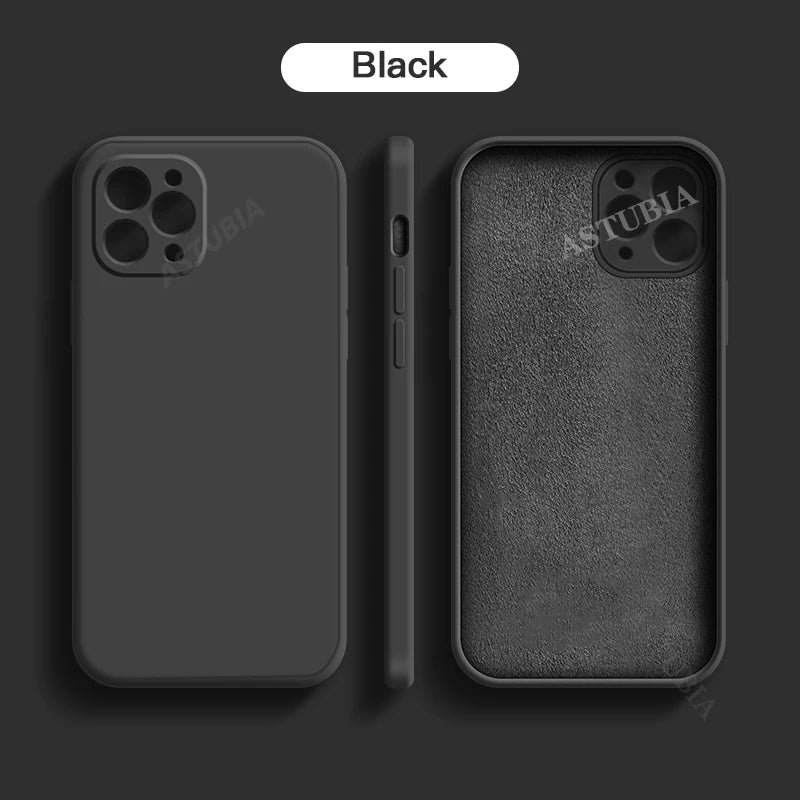 New Plain Neon Liquid Silicone Colorful Soft Case for iPhone 16 15 14 13 12 11 Pro Max Plus Fluorescent Microfiber Pink Cover