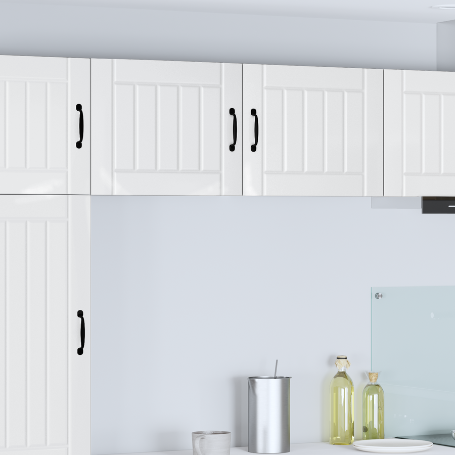 Wall Cabinet LUCCA 2 pcs High Gloss White Engineered Wood