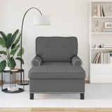 Lounge Chair with Cushion Dark Grey 91 x 157 x 91 cm Fabric - Side View