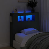 LED Headboard Black 100 cm Engineered Wood - Front View