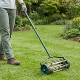 Lawn Roller Pull with Aerator Clamps Green 127.5 x 44 cm Steel - Front View