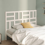 Bed Headboard White 156x4x104 cm Solid Wood Pine - Front View