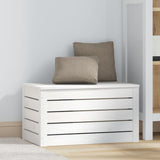 Storage Box White 59.5x36.5x33 cm Solid Wood Pine - Side View