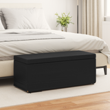 Stool Black 101 x 41 x 40 cm Faux Leather and Engineered Wood - Front View
