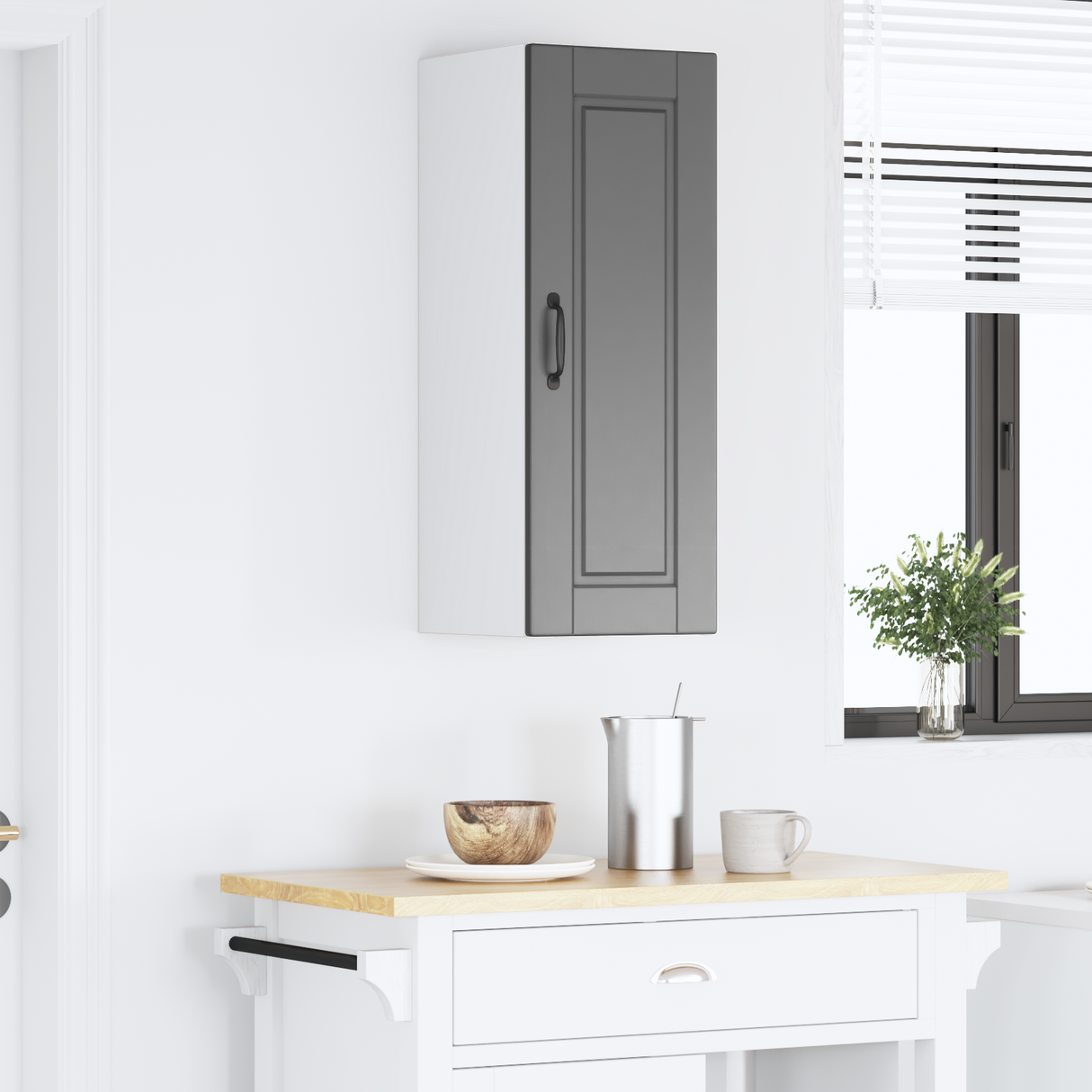 Wall Cabinet PORTO Black 30 x 31 x 80 cm Engineered Wood