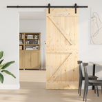 Sliding Door NARVIK 85 x 210 cm (213.5 cm) Natural and Black