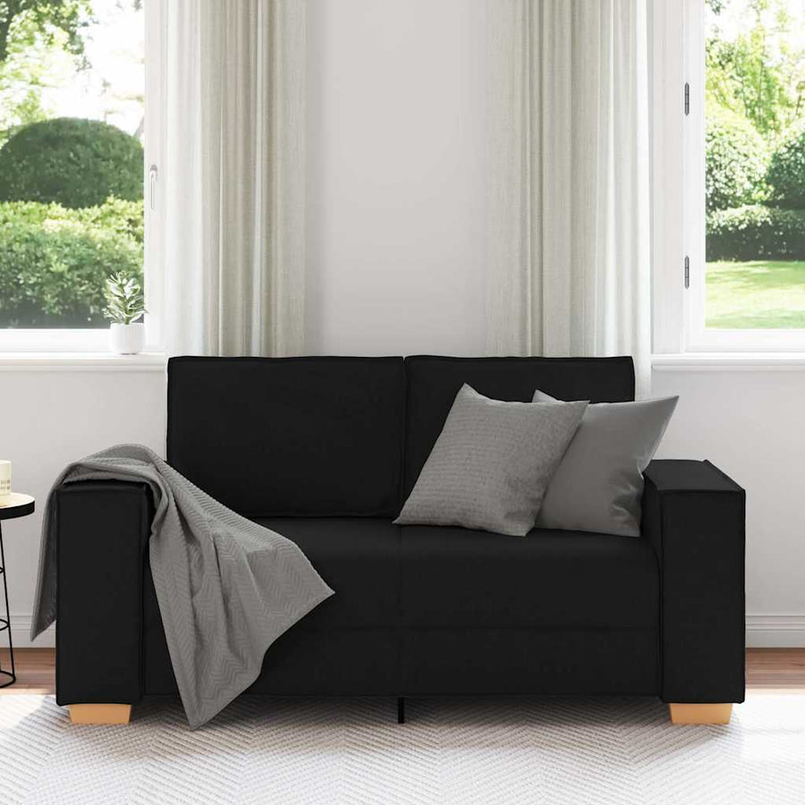 2-Seater Sofa Black 160x78x84 cm Fabric