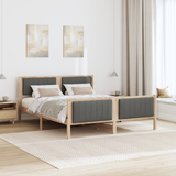 Bed frame Brown and dark grey 150 x 200 cm Solid pine wood