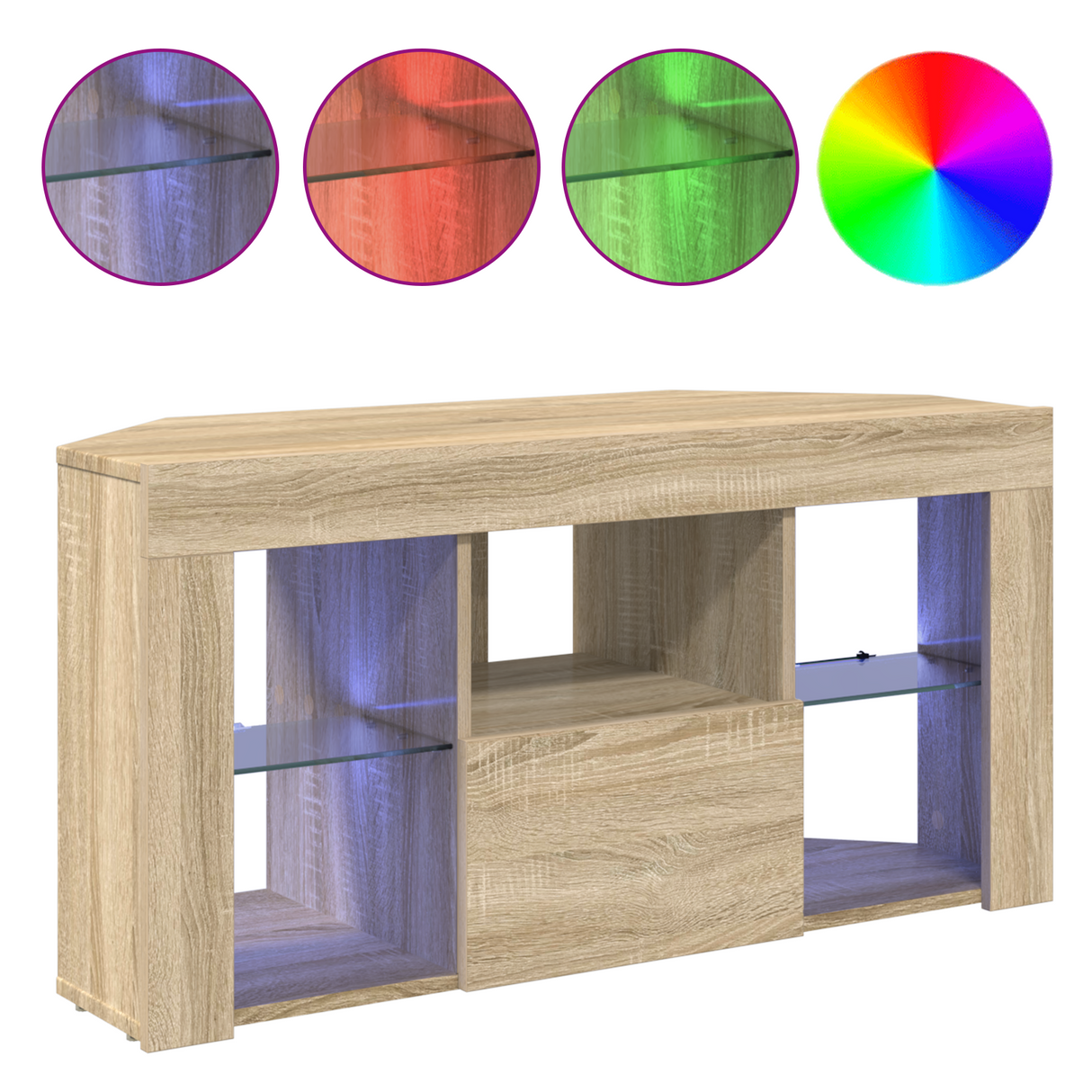Corner LED TV Cabinet Wall-mounted Sonoma Oak 100 x 40 x 50 cm