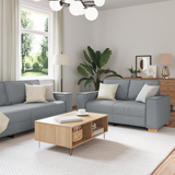 Sofa 3 pcs Light Grey 220 x 80 x 84 cm Linen-blend fabric