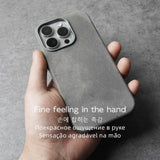 YMW Scars Crazy Horse Genuine Leather Case for iPhone 16 Pro Max 15 14 13 Mini Magnetic PULL-UP Frosty Cowhide Phone Cover - Rear View