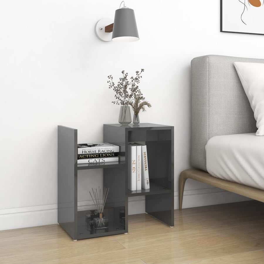 Bedside Cabinets 2 pcs High Gloss Grey 50x30x51.5 cm Engineered Wood