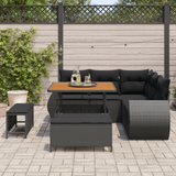 Garden Sofa Set with Cushion 8 pcs Black Poly Rattan