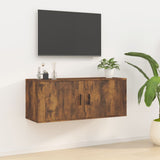 Wall Mounted TV Cabinet Smoked Oak 100x34.5x40 cm - Front View