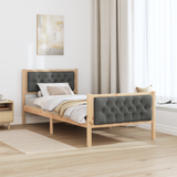 Bed Frame with Headboard Dark Grey 90 x 190 cm Solid Pine Wood - Top-Down View