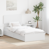 Storage Bed with Drawer White 90 x 190 cm Engineered Wood