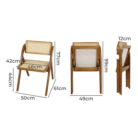Levede 6X Foldable Rattan Dining Chairs-2006732727046508546